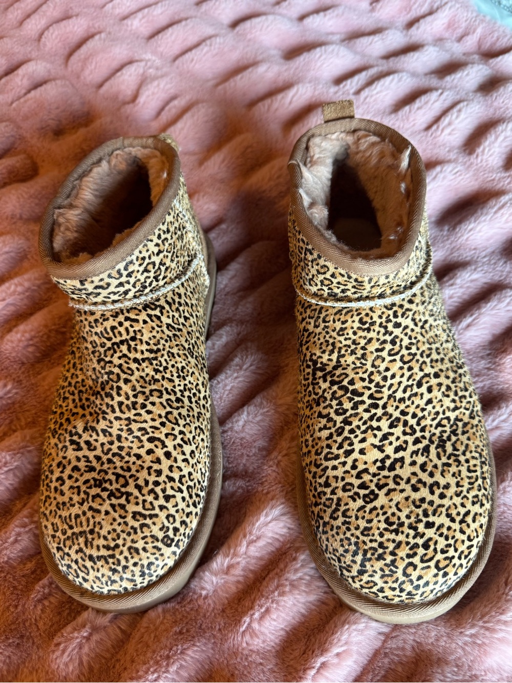 UGG Leopard Print Faux-Fur Lined Ankle Boots